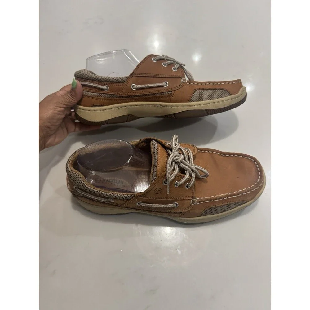 Magellan Outdoors Leather Boat Shoes Mens Brown Laguna Madre Size 9D